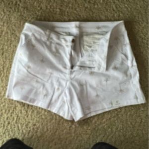 White size 14 with gold palm trees